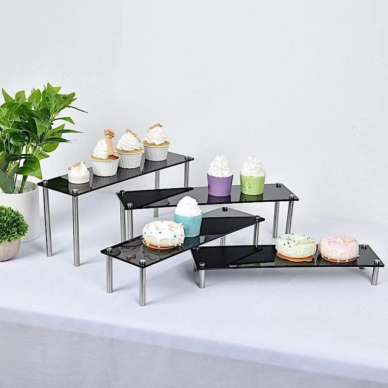 4 Acrylic Dessert Stands Cupcake Holders Display Riser - Image 4