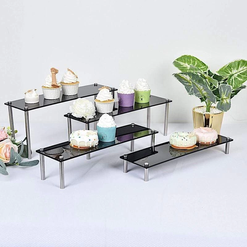 4 Acrylic Dessert Stands Cupcake Holders Display Riser - Image 5