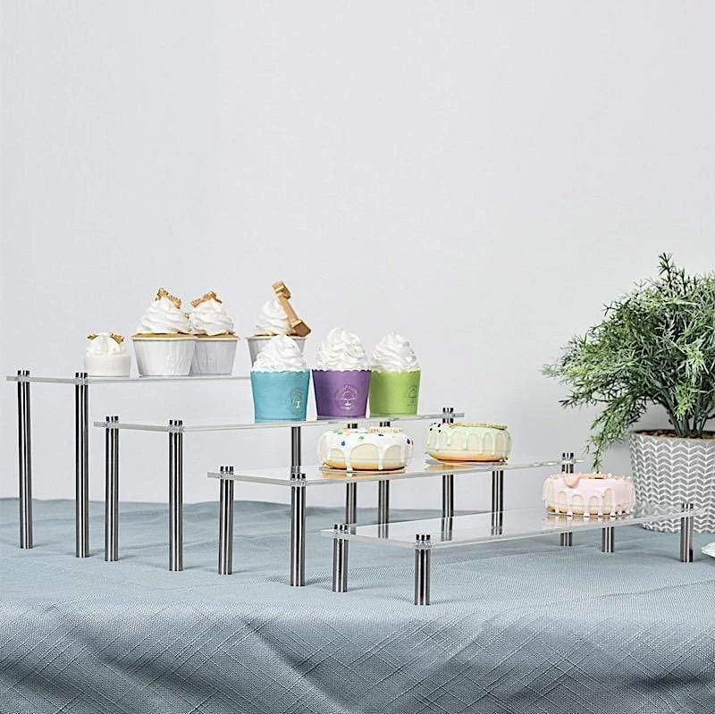 4 Acrylic Dessert Stands Cupcake Holders Display Riser - Image 15
