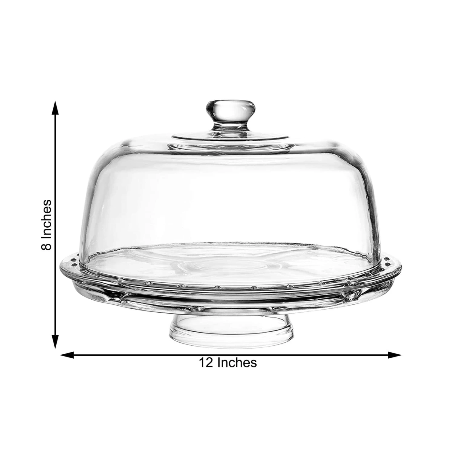 12" Clear Acrylic Cake Stand With Dome 6 In 1 Multifunctional Serving Platter - Image 7