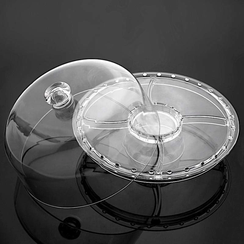 12" Clear Acrylic Cake Stand With Dome 6 In 1 Multifunctional Serving Platter - Image 6