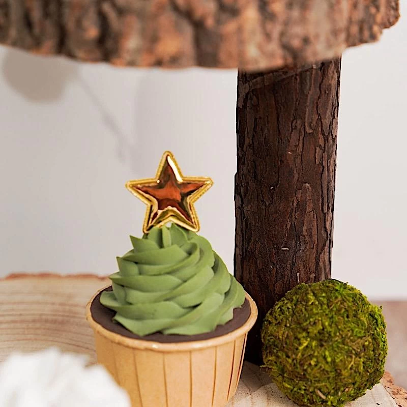 8 In Tall 2 Tier Brown Natural Wood Stand Round Dessert Server Centerpiece - Image 7