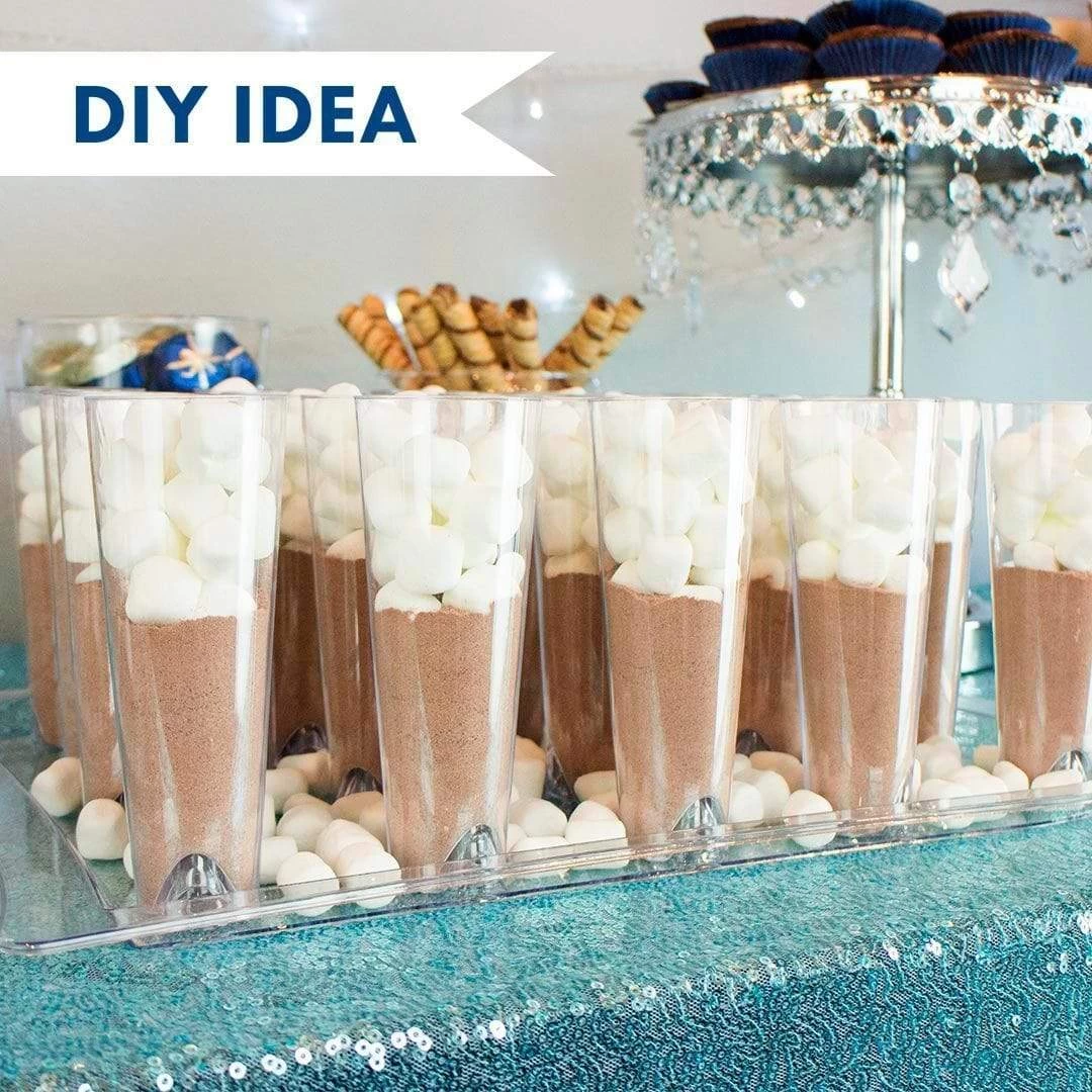 20 Pcs 4 Oz Clear Plastic Disposable Fluted Cups With Display Tray - Image 5