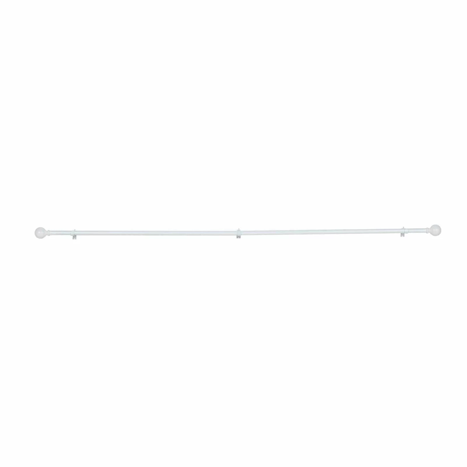 42-126 In Long Adjustable Metal Curtain Rod Set With Round Finials - Image 4