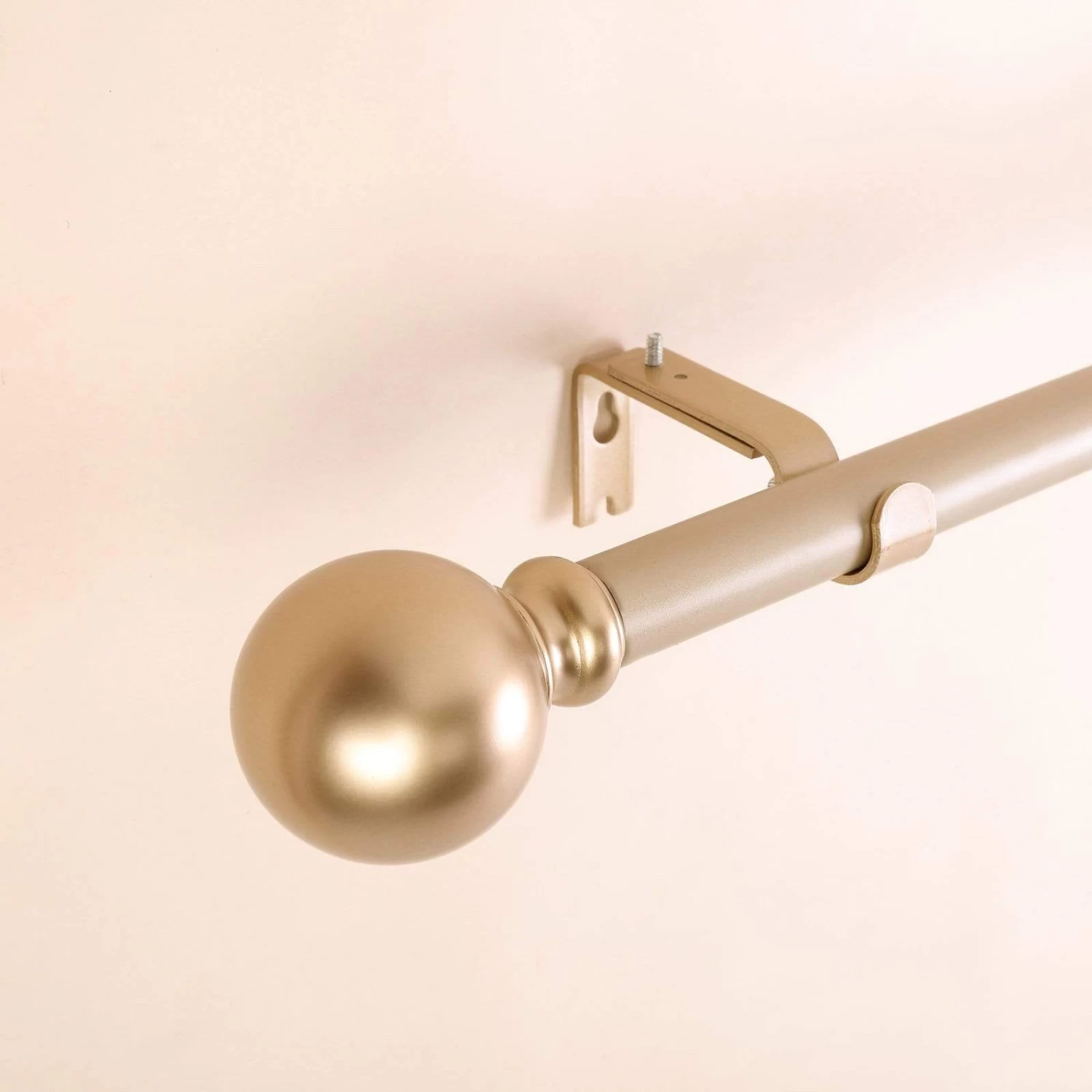 42-126 In Long Adjustable Metal Curtain Rod Set With Round Finials - Image 17