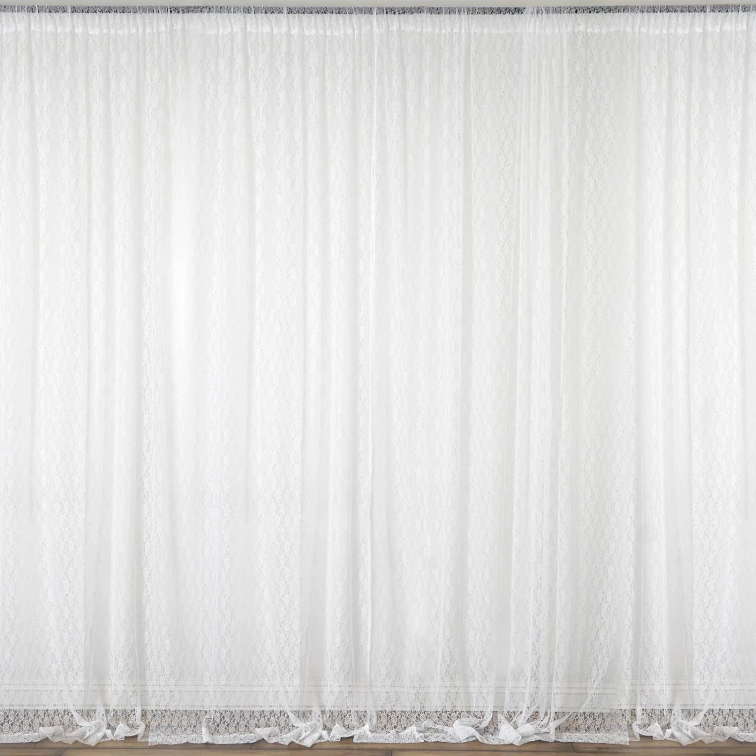 10 Feet X 10 Feet Sheer Lace Backdrop Drapes Curtains Panels - Image 12