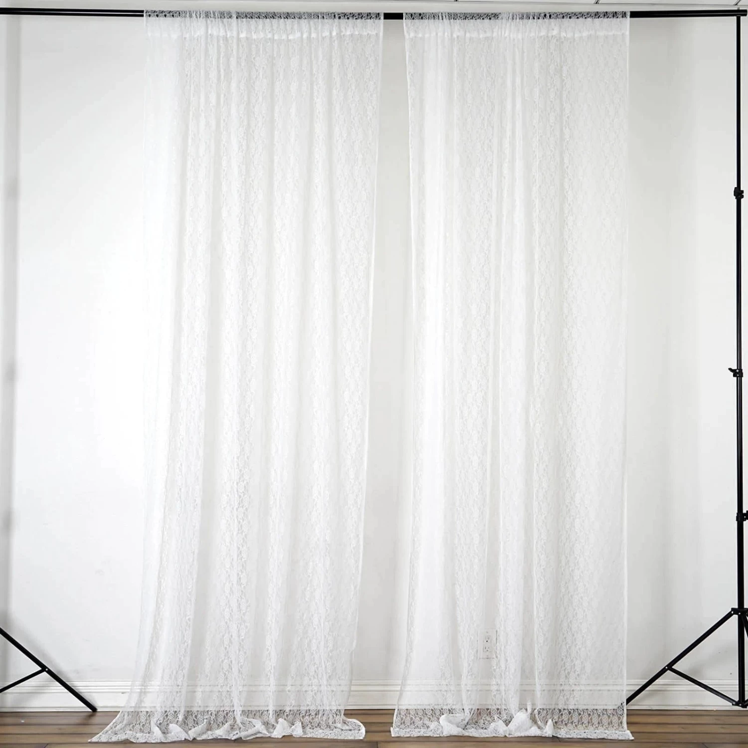 10 Feet X 10 Feet Sheer Lace Backdrop Drapes Curtains Panels - Image 7