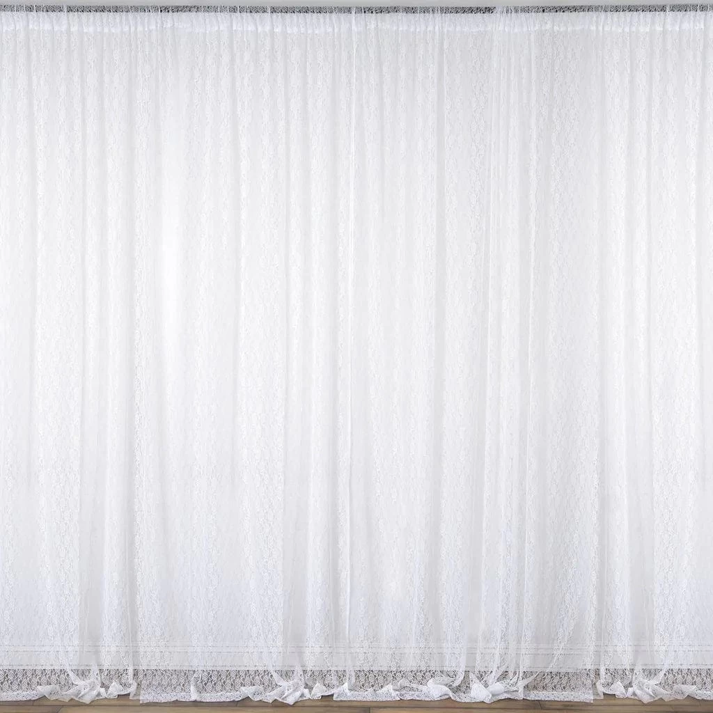 10 Feet X 10 Feet Sheer Lace Backdrop Drapes Curtains Panels - Image 18