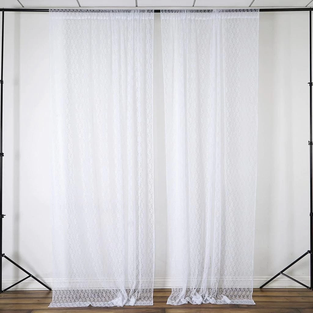 10 Feet X 10 Feet Sheer Lace Backdrop Drapes Curtains Panels - Image 13