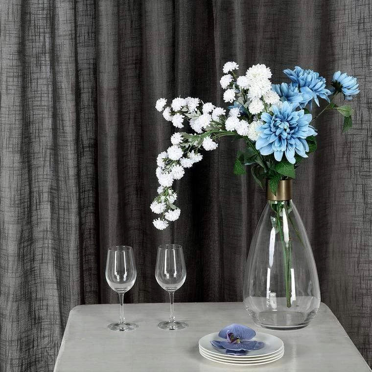 2 Pcs 52x64 In Faux Linen Curtains With Chrome Grommets - Image 3