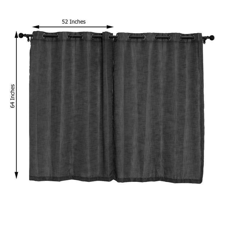 2 Pcs 52x64 In Faux Linen Curtains With Chrome Grommets - Image 8