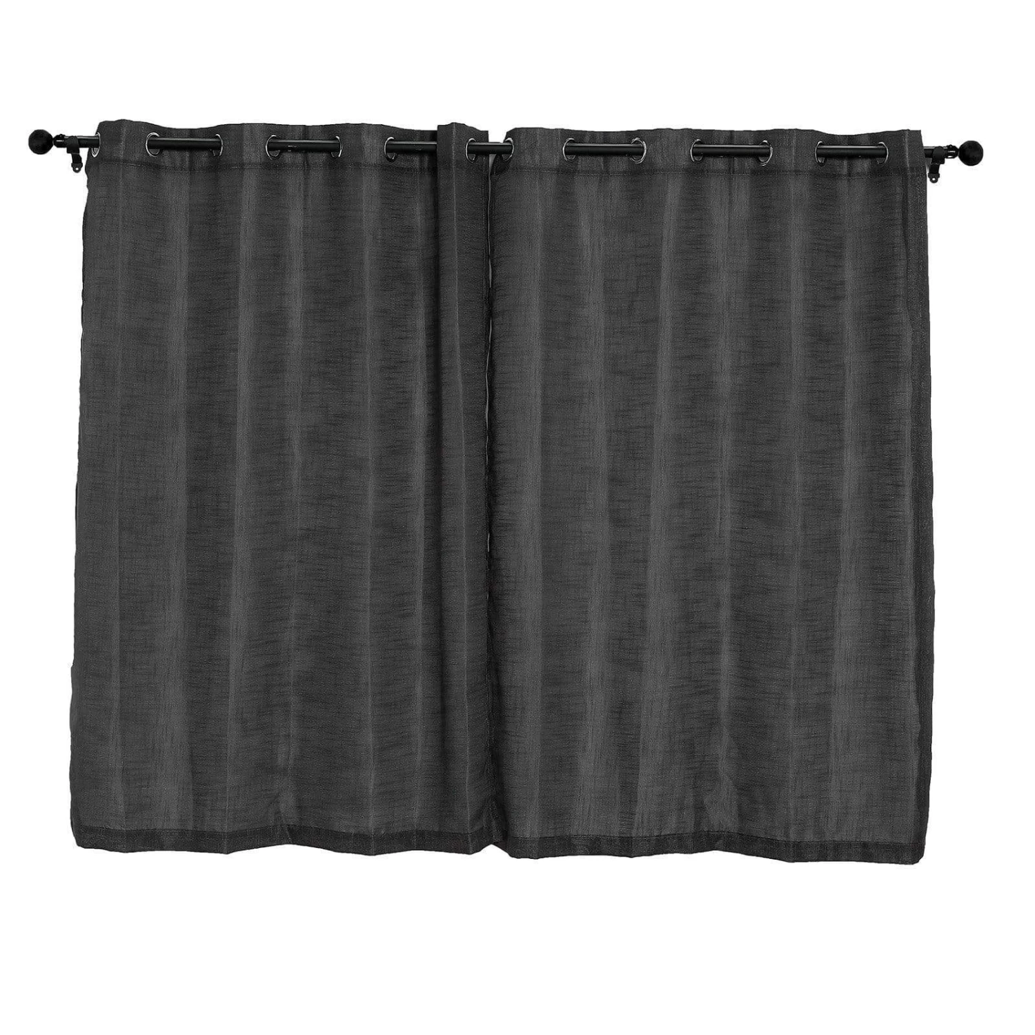 2 Pcs 52x64 In Faux Linen Curtains With Chrome Grommets - Image 9