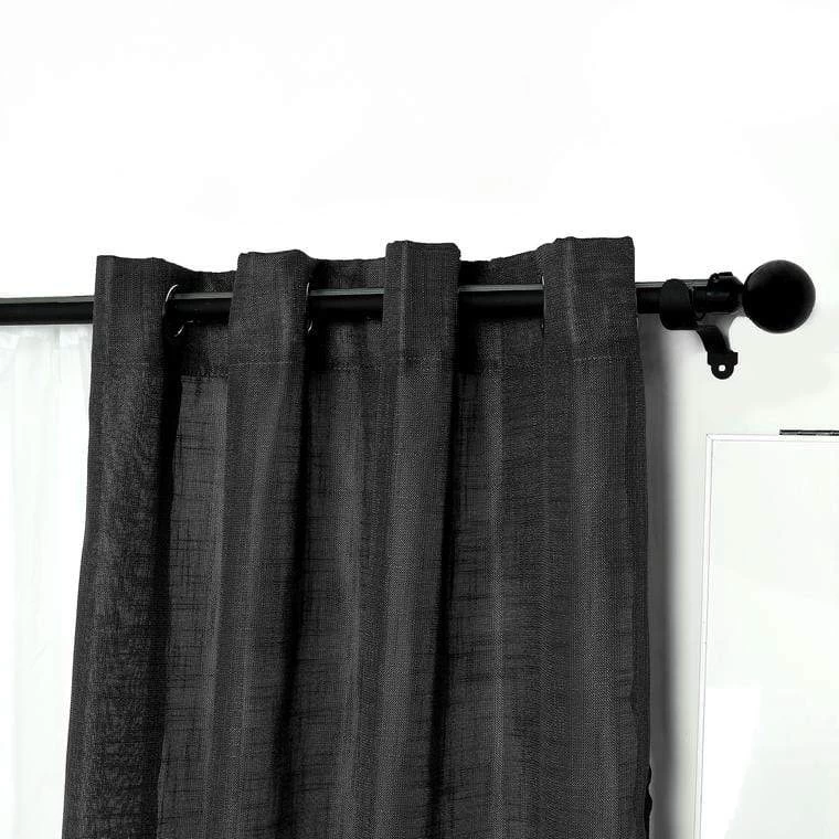 2 Pcs 52x64 In Faux Linen Curtains With Chrome Grommets - Image 11