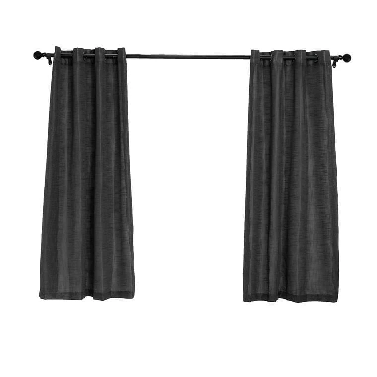 2 Pcs 52x64 In Faux Linen Curtains With Chrome Grommets - Image 13