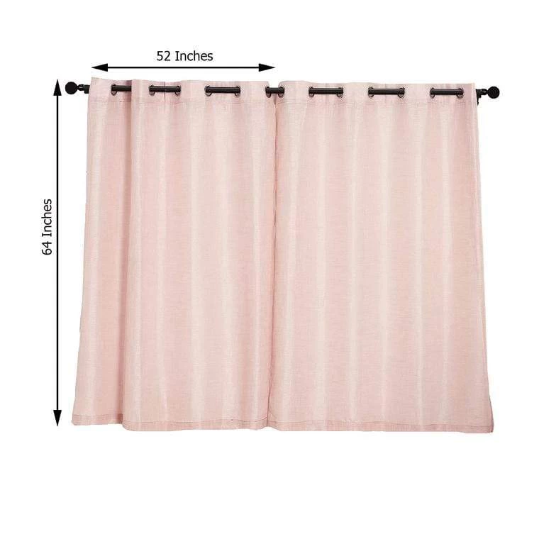 2 Pcs 52x64 In Faux Linen Curtains With Chrome Grommets - Image 19