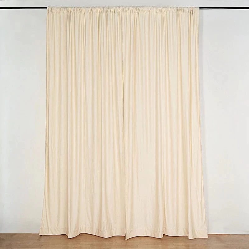 2 Panels 8 Feet Polyester Drapery Backdrop Curtains With Rod Pockets - Image 8