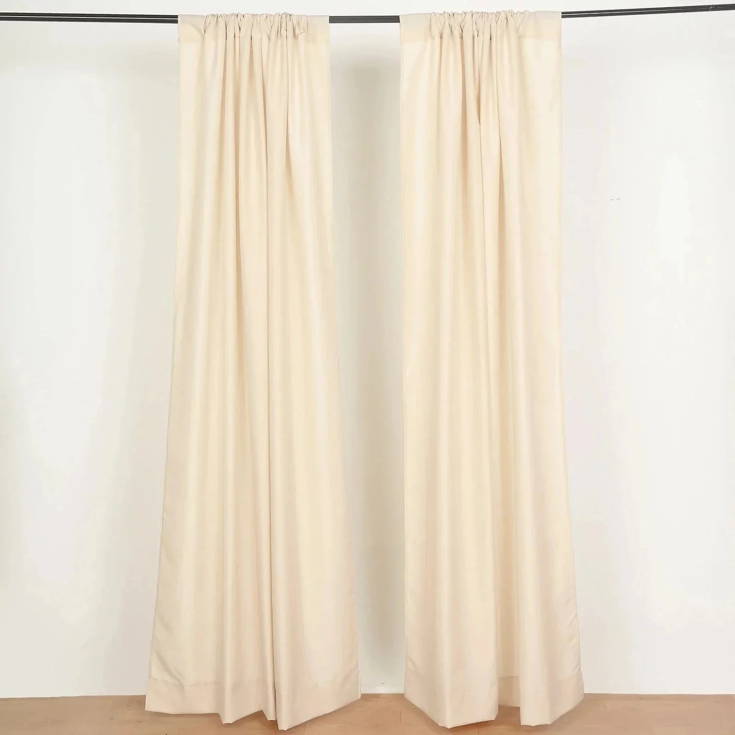 2 Panels 8 Feet Polyester Drapery Backdrop Curtains With Rod Pockets - Image 3