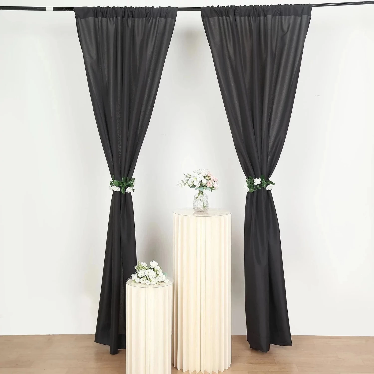 2 Panels 8 Feet Polyester Drapery Backdrop Curtains With Rod Pockets - Image 11