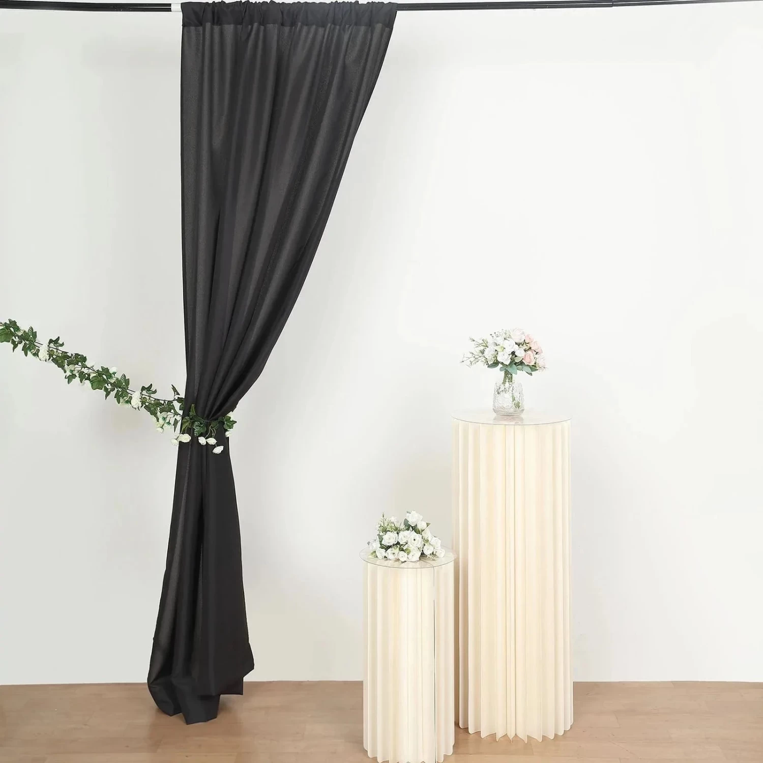 2 Panels 8 Feet Polyester Drapery Backdrop Curtains With Rod Pockets - Image 12