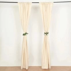 2 Panels 8 Feet Polyester Drapery Backdrop Curtains With Rod Pockets