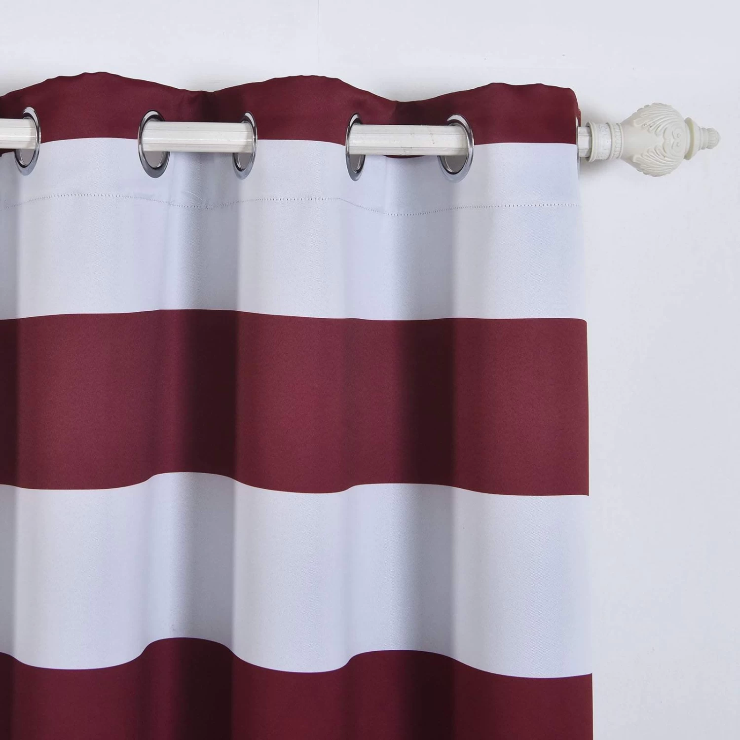 2 Pcs 52" X 108" Cabana Stripe Blackout Window Curtains Drapes Panels With Grommet Top - Image 16