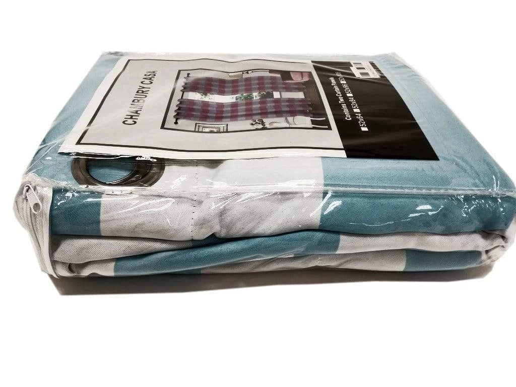 2 Pcs 52" X 108" Cabana Stripe Blackout Window Curtains Drapes Panels With Grommet Top - Image 19