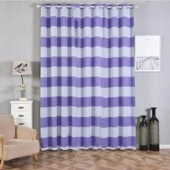2 Pcs 52" X 108" Cabana Stripe Blackout Window Curtains Drapes Panels With Grommet Top