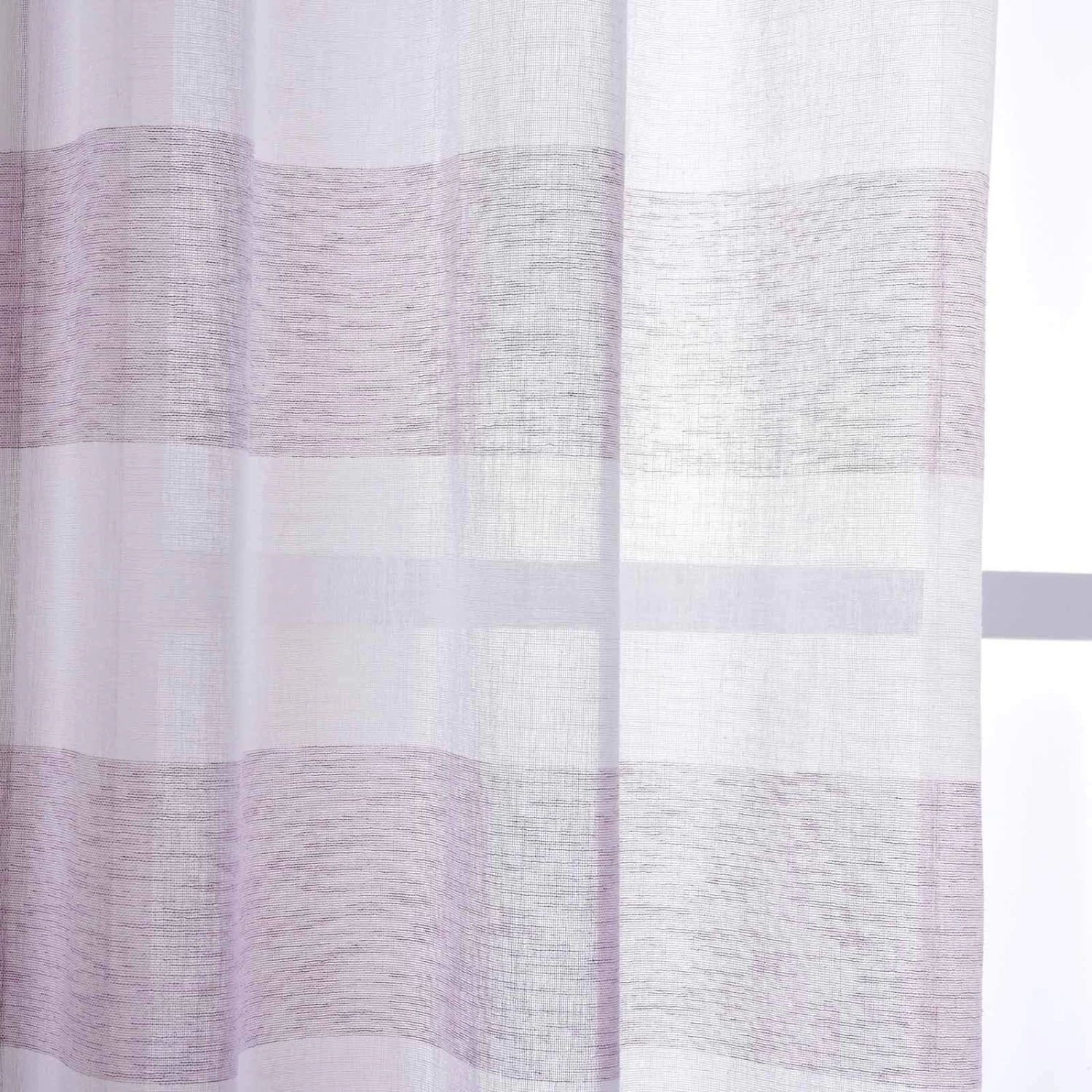 2 Pcs 52" X 108" Faux Linen Sheer Stripe Window Curtains Drapes Panels - Image 10