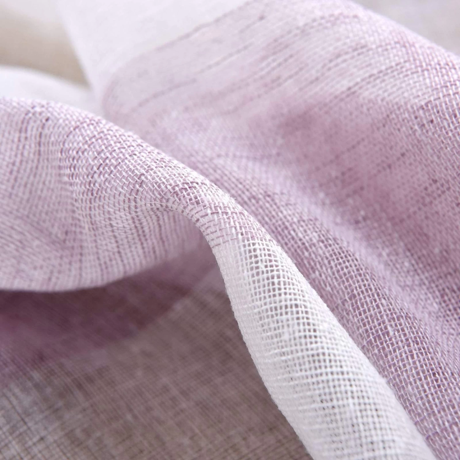 2 Pcs 52" X 108" Faux Linen Sheer Stripe Window Curtains Drapes Panels - Image 13