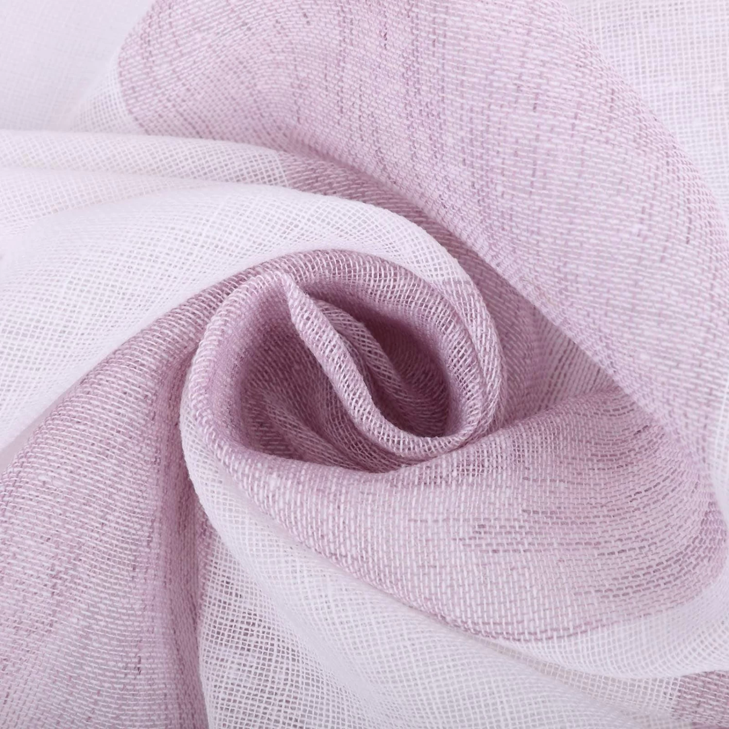 2 Pcs 52" X 84" Faux Linen Sheer Stripe Window Curtains Drapes Panels - Image 3