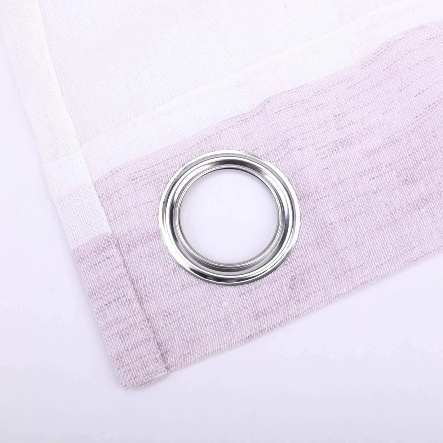 2 Pcs 52" X 84" Faux Linen Sheer Stripe Window Curtains Drapes Panels - Image 5