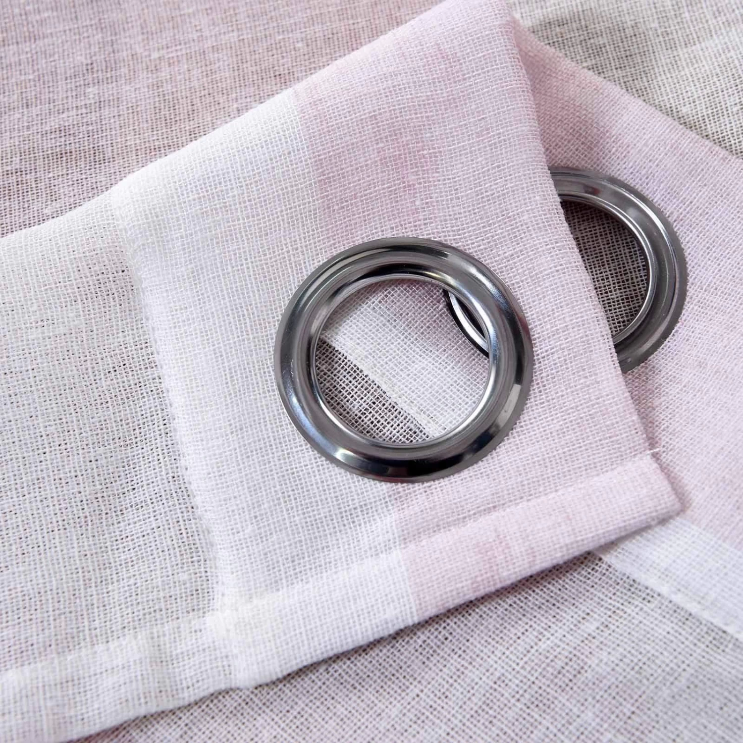 2 Pcs 52" X 84" Faux Linen Sheer Stripe Window Curtains Drapes Panels - Image 14