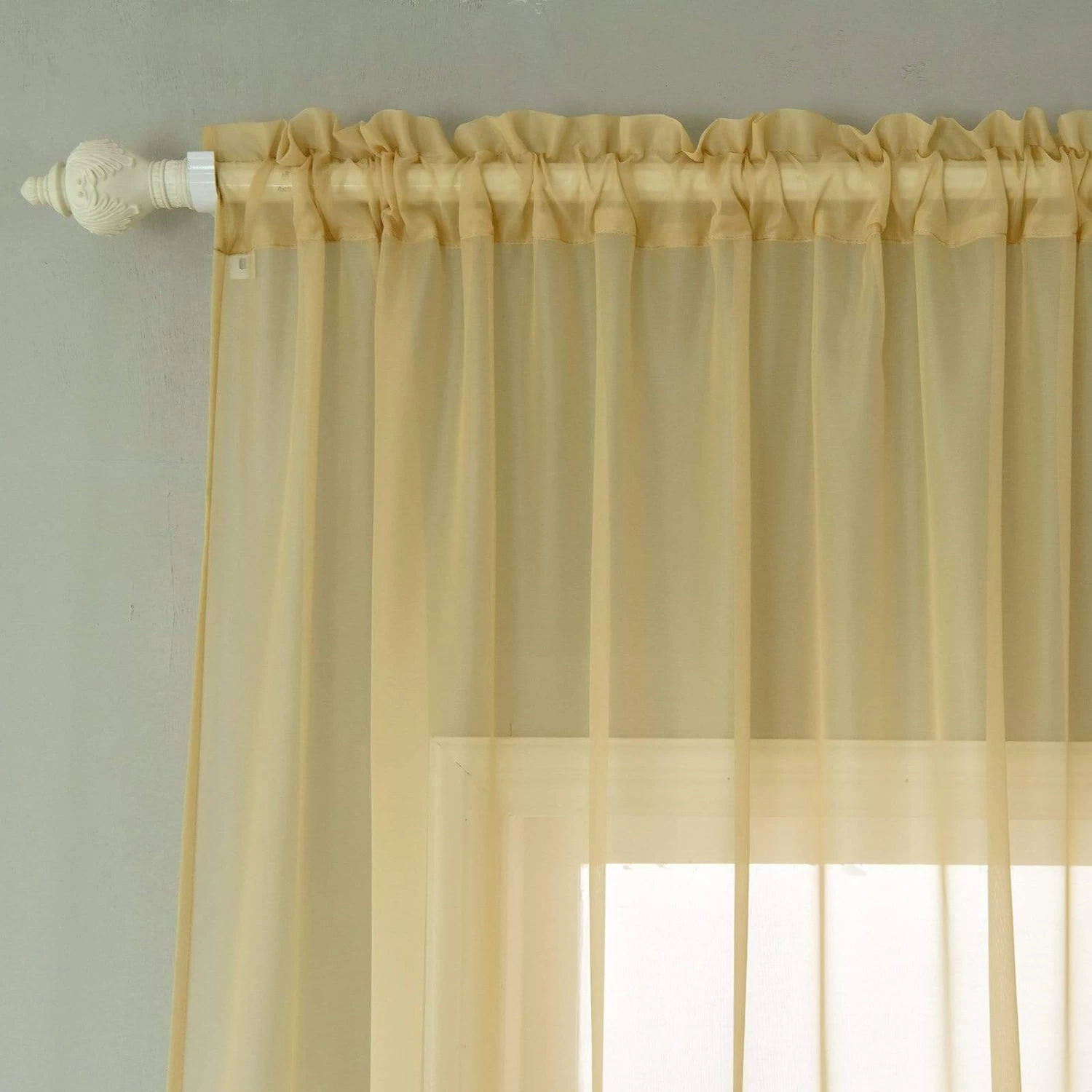 52 X 108-Inch Sheer Organza Backdrop Window Drapes Curtains Panels - Image 6