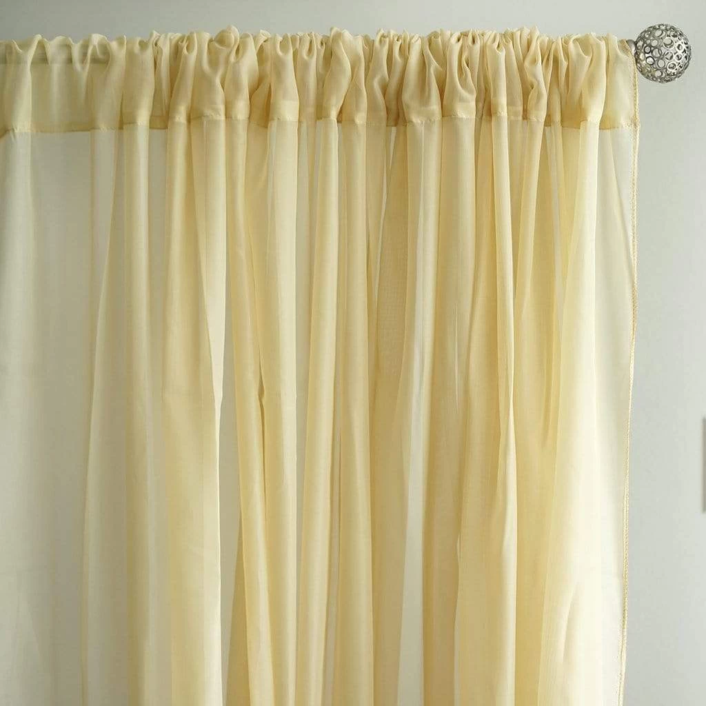 52 X 108-Inch Sheer Organza Backdrop Window Drapes Curtains Panels - Image 9