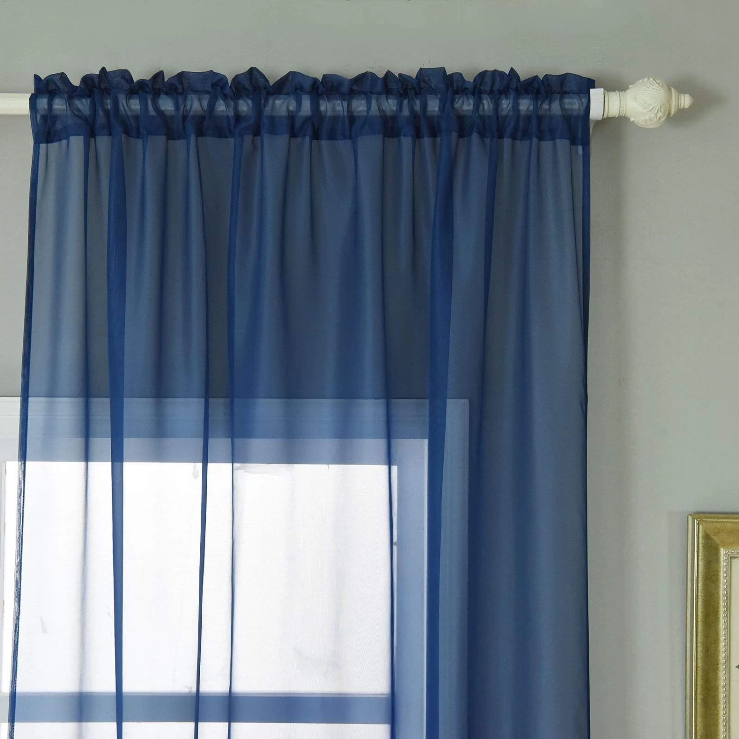 52 X 108-Inch Sheer Organza Backdrop Window Drapes Curtains Panels - Image 11