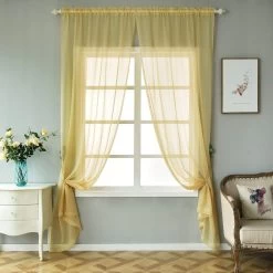 52 X 108-Inch Sheer Organza Backdrop Window Drapes Curtains Panels
