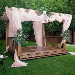 5x32 Feet Premium Chiffon Sheer Curtain Panel Ceiling Backdrop Drape