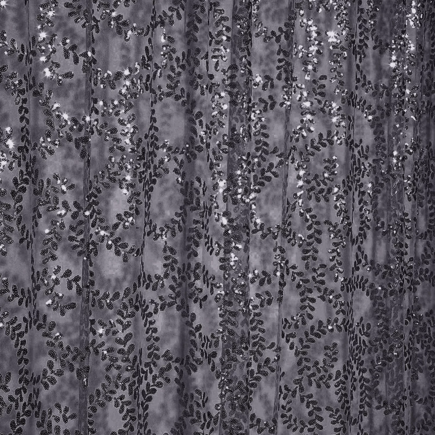8x8 Feet Embroidered Leaves Sequined Tulle Backdrop Curtain Panel - Image 7