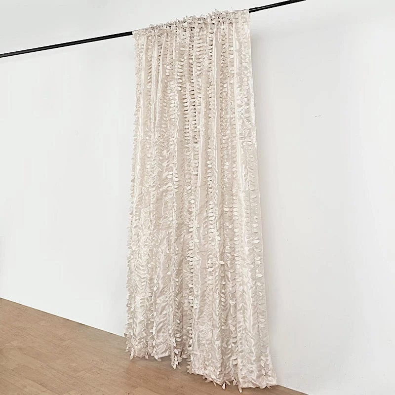 8x8 Feet Leaf Petal Taffeta Curtain Panel Photography Backdrop Drape - Image 5