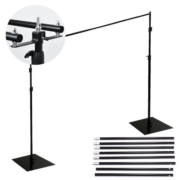 10 Feet Black Dual Cross Bar Photo Backdrop Stand