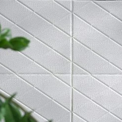 10 White 24 In Self Adhesive Crisscross Foam Wall Panels