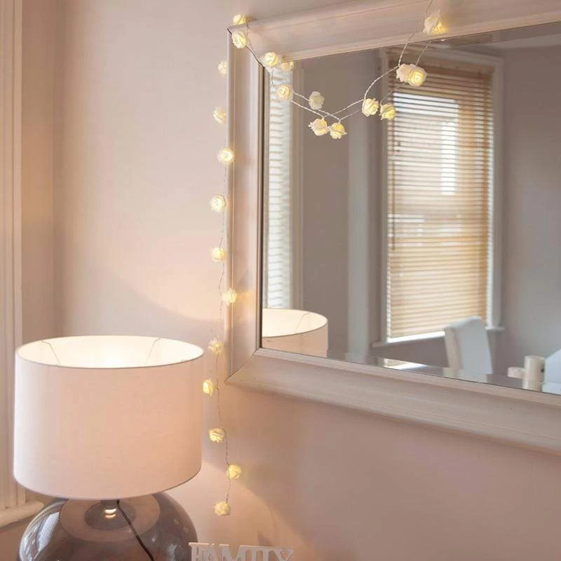 108 In Clear LED Rose Flowers Fairy Lights For Backdrops - Image 10