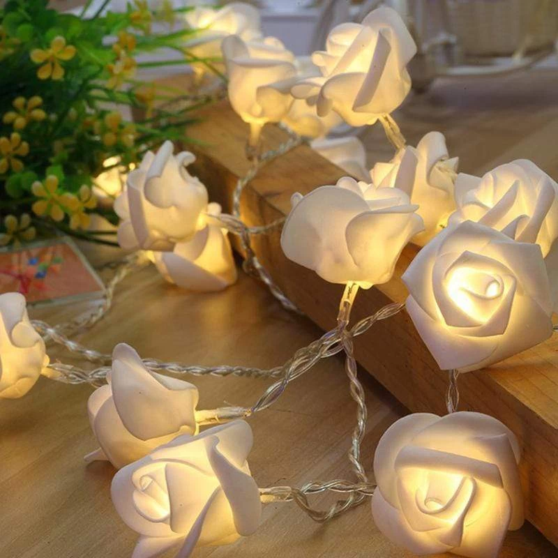 108 In Clear LED Rose Flowers Fairy Lights For Backdrops - Image 9