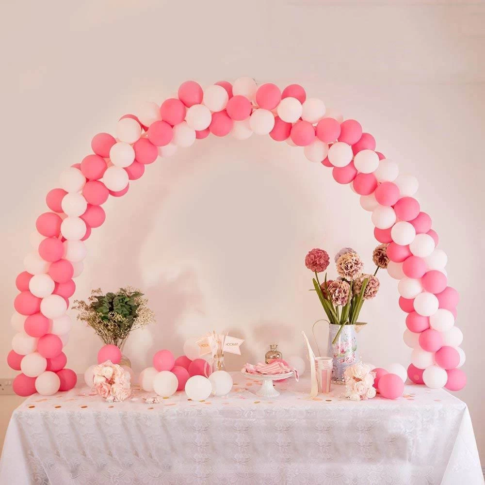 12 Feet Adjustable Balloon White Arch Stand Kit For 6 Feet Table