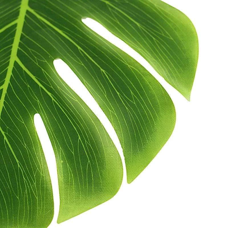 12 Green Artificial Monstera Leaves Tropical Greenery - Image 4