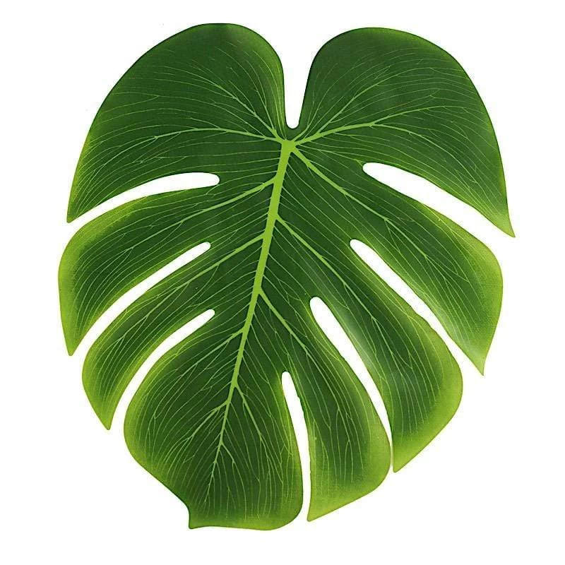 12 Green Artificial Monstera Leaves Tropical Greenery - Image 5