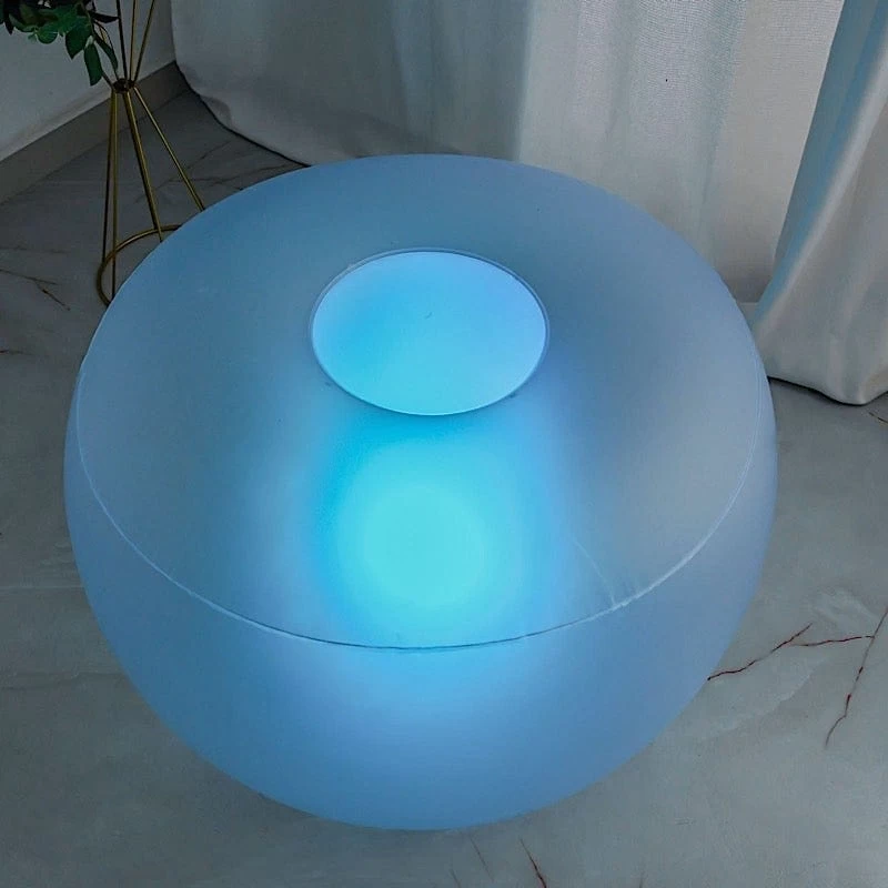 13x22 In Air Candy Inflatable Light Up Ottoman Battery Operated LED Furniture