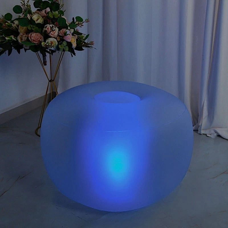 13x22 In Air Candy Inflatable Light Up Ottoman Battery Operated LED Furniture - Image 2