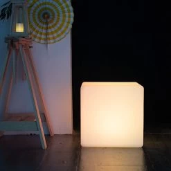 16 In Cordless Light Up Cube Stool Rechargeable LED Furniture