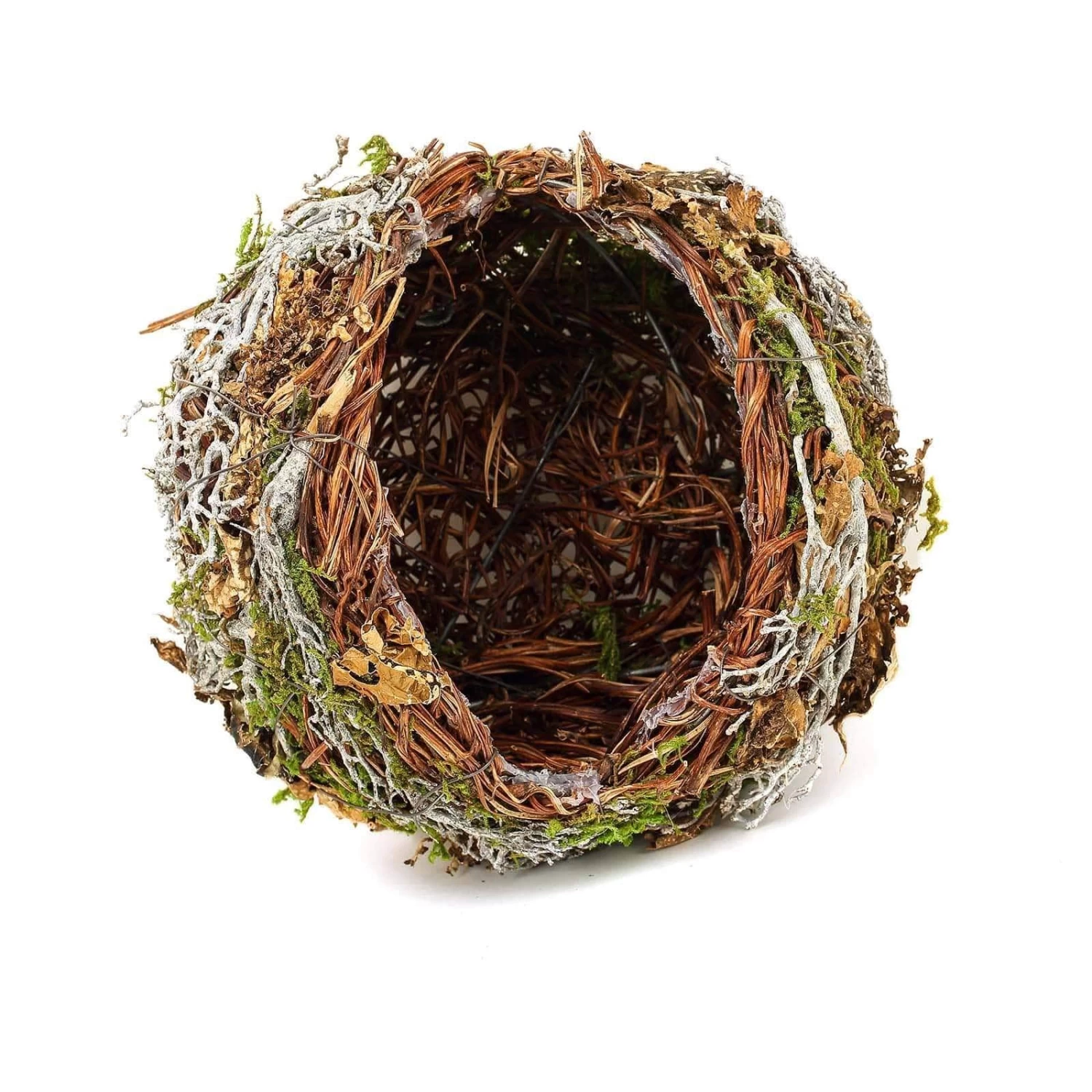 2 Brown And Green Natural Moss Bird Nest Planter Boxes Centerpieces - Image 5